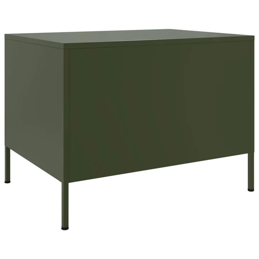 Table basse vert olive 68x50x50,5 cm acier - 7