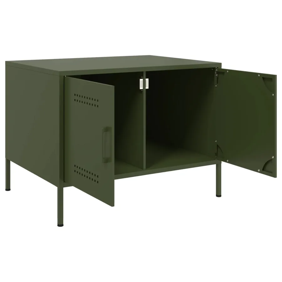 Table basse vert olive 68x50x50,5 cm acier - 8