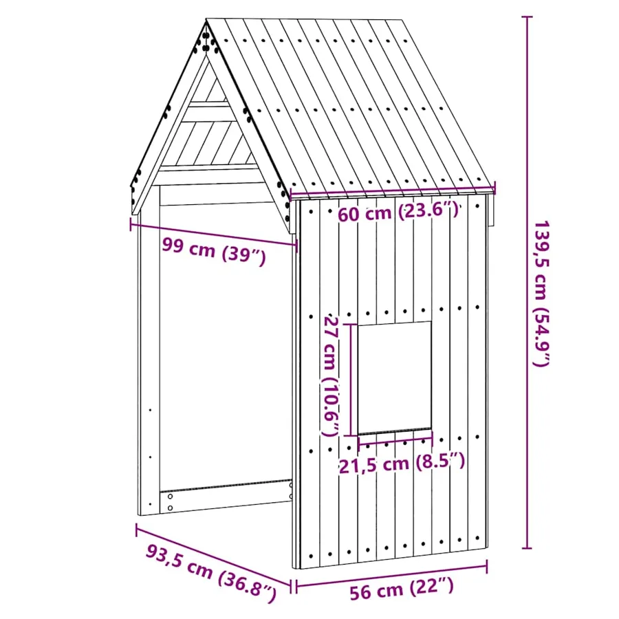 Toit de lit pour enfants blanc 60x99x139,5cm bois de pin massif - 9