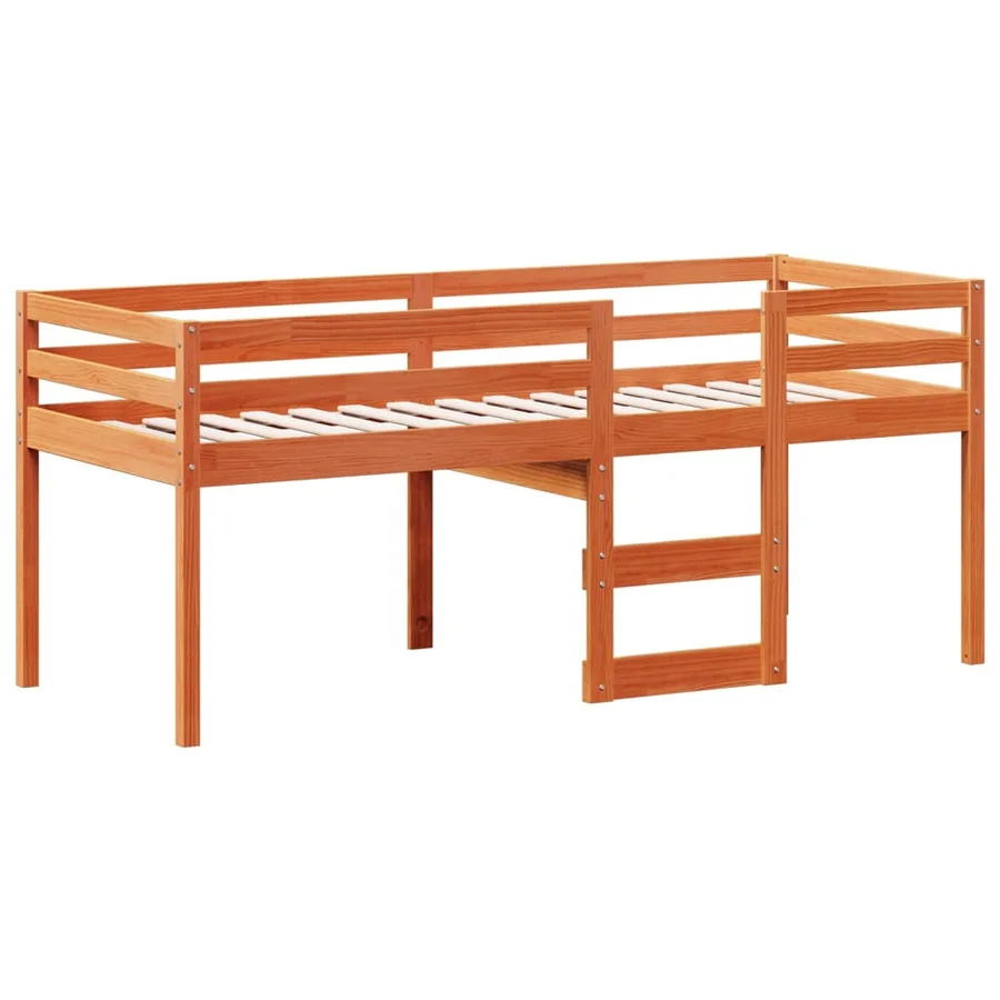 Lit haut sans matelas cire marron 90x200 cm bois de pin massif - 5