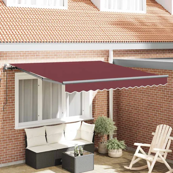 Auvent rétractable automatique bordeaux 300x250 cm