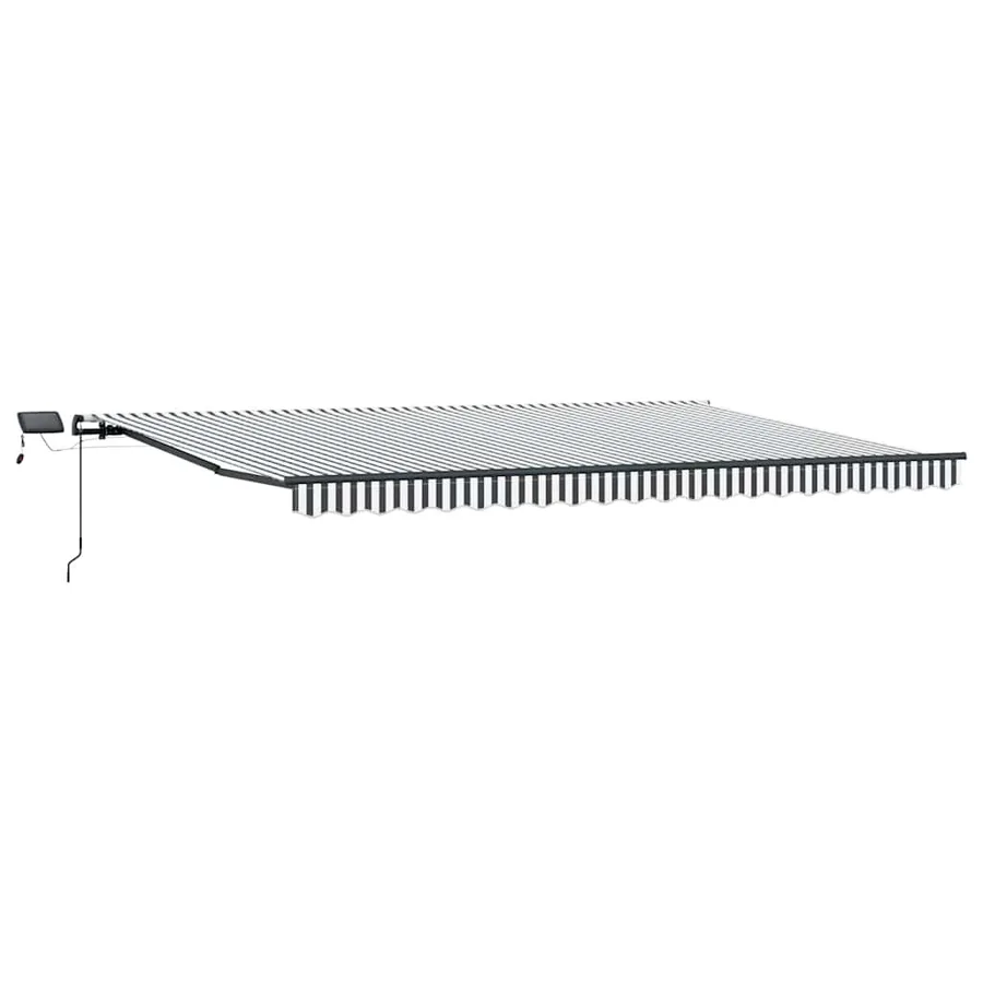 Auvent manuel rétractable avec LED anthracite blanc 500x300 cm - 2