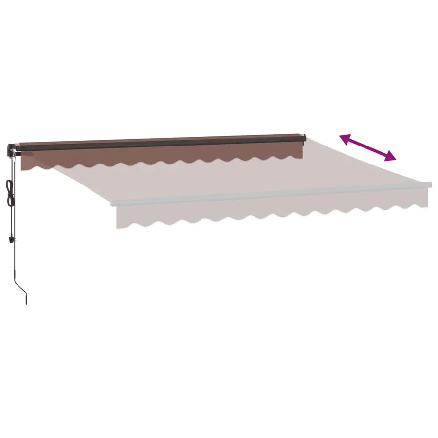 Auvent rétractable automatique avec LED marron 350x250 cm - 6