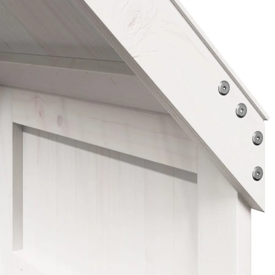 Lit superposé sans matelas blanc 90x190 cm bois de pin massif - 10