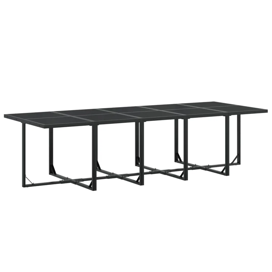 Ensemble à manger de jardin 11 pcs noir textilène - 3