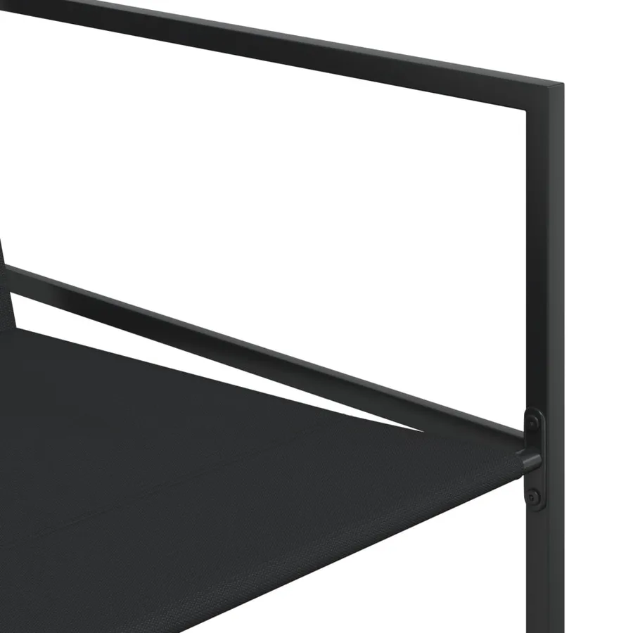 Ensemble à manger de jardin 11 pcs noir textilène - 5