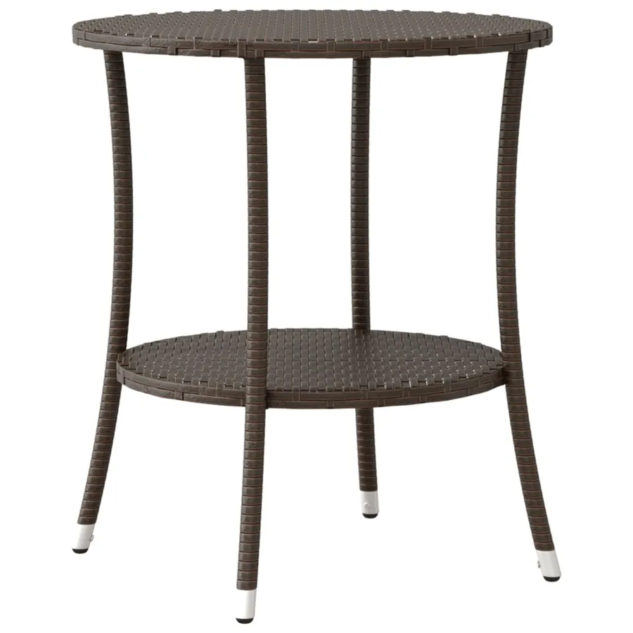 Ensemble de bistro 3 pcs avec coussins marron résine tressée - 8