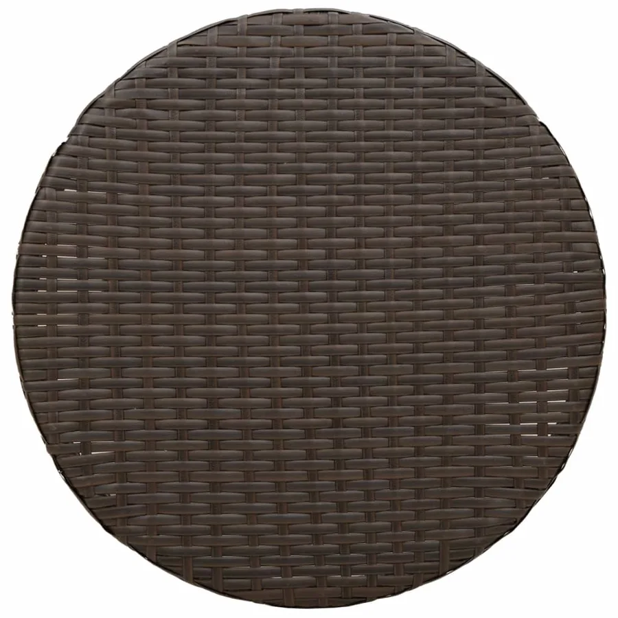 Ensemble de bistro 3 pcs avec coussins marron résine tressée - 9