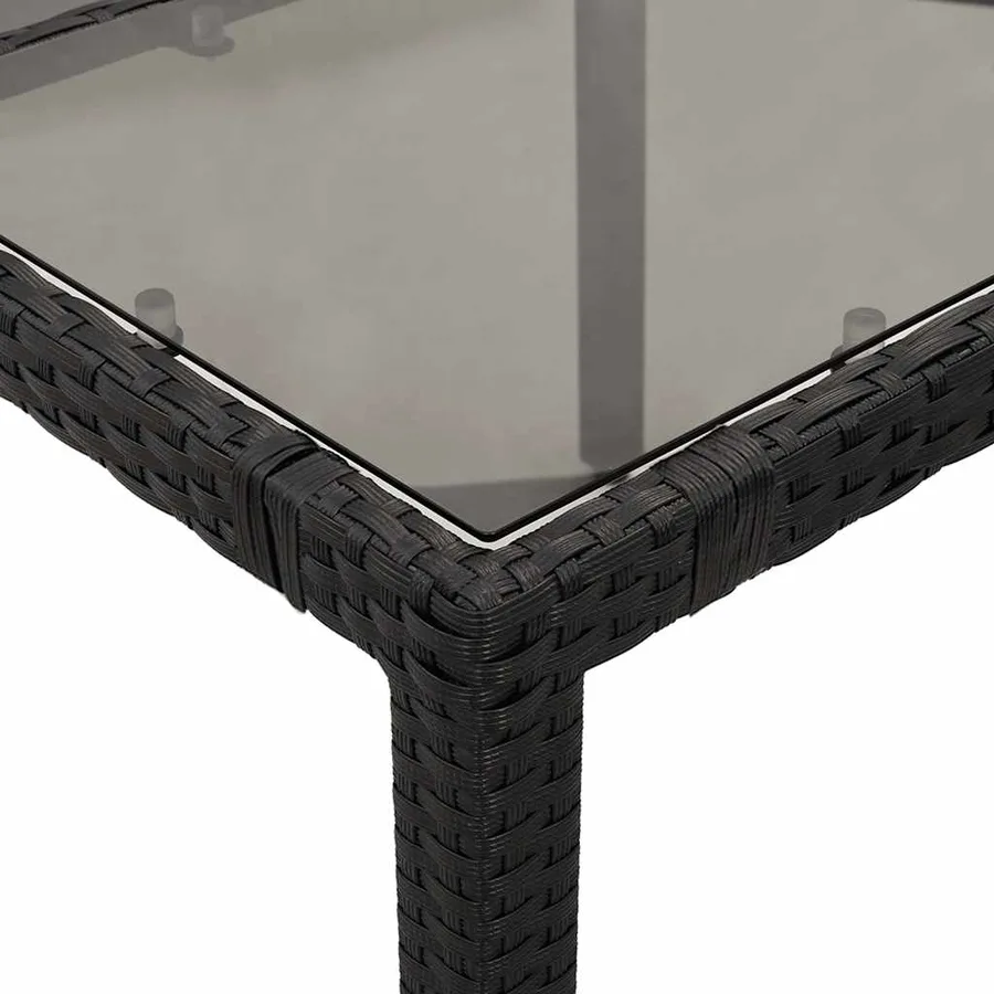 Ensemble de bistro de jardin 3 pcs coussins noir poly rotin - 6