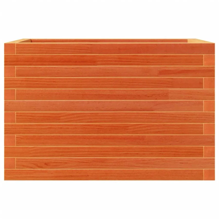 Jardinière cire marron 70x40x46 cm bois de pin massif - 5
