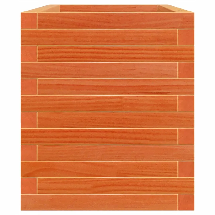 Jardinière cire marron 70x40x46 cm bois de pin massif - 6