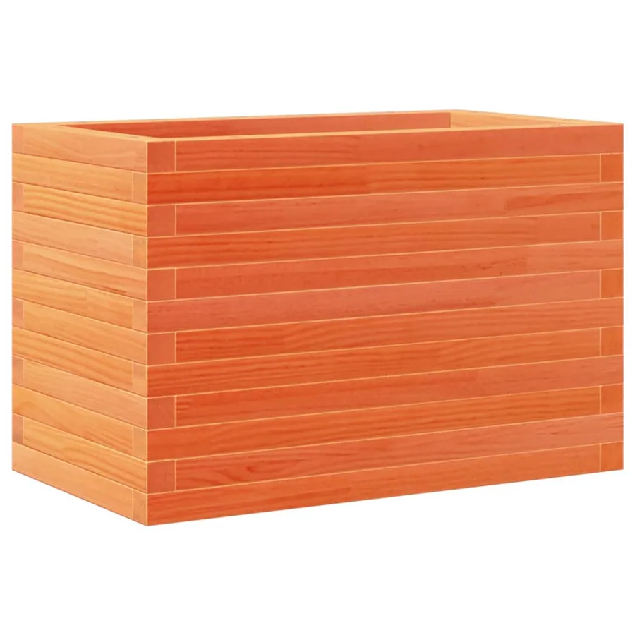 Jardinière cire marron 70x40x46 cm bois de pin massif - 7