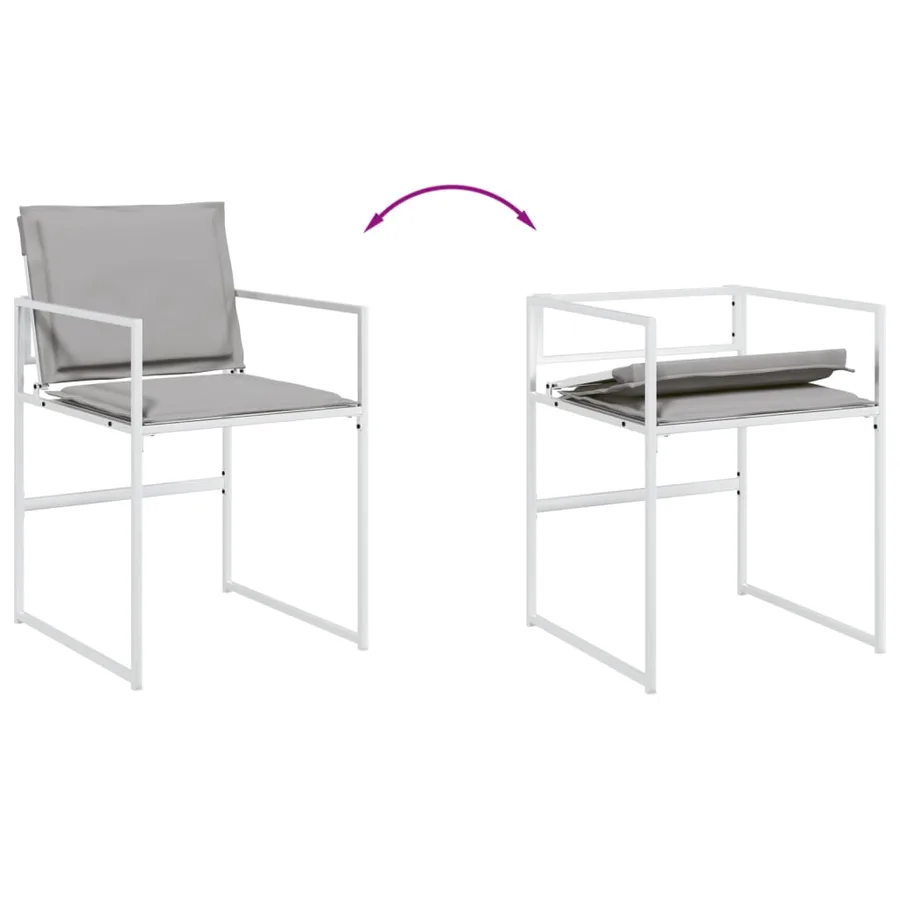 Ensemble à manger de jardin avec coussins 11pcs blanc textilène - 6