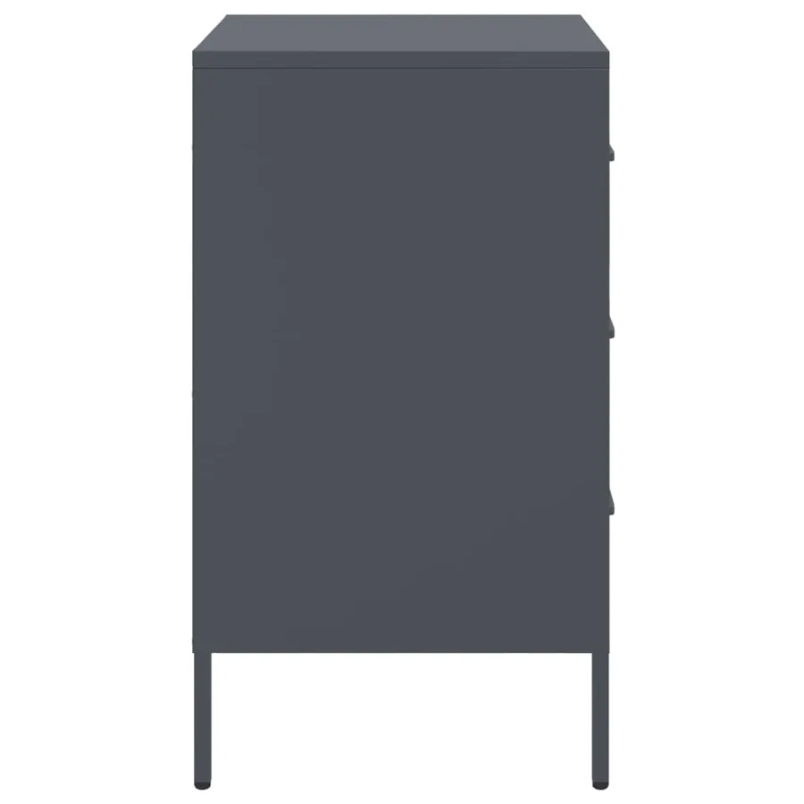 Table de chevet 2 pcs anthracite 36x39x68 cm acier - 7