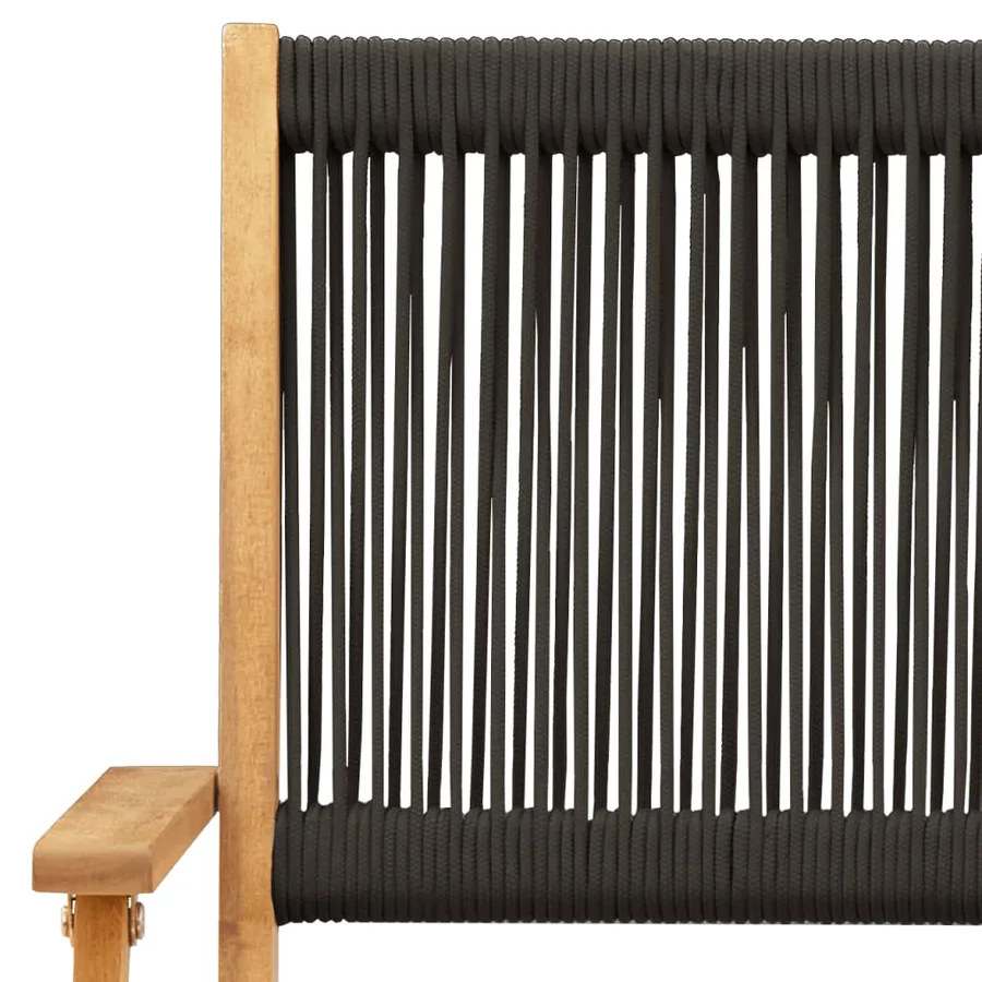 Ensemble de bistro 3 pcs noir polypropylène et bois massif - 9
