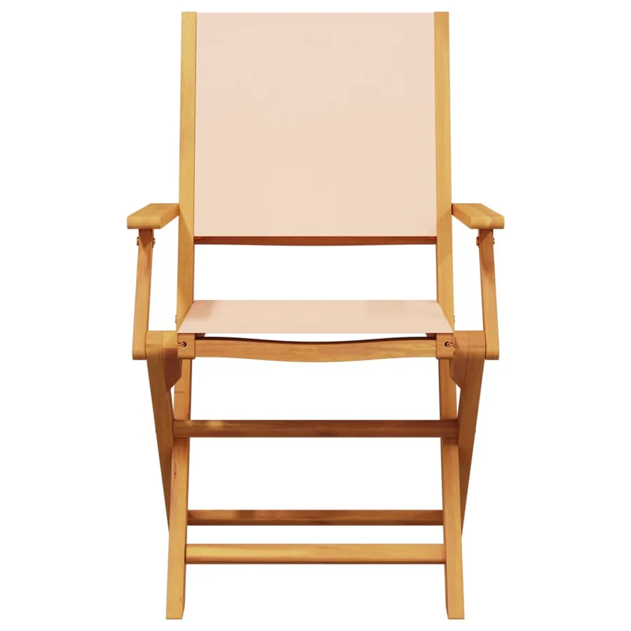Ensemble à manger de jardin 5 pcs beige tissu et bois massif - 4