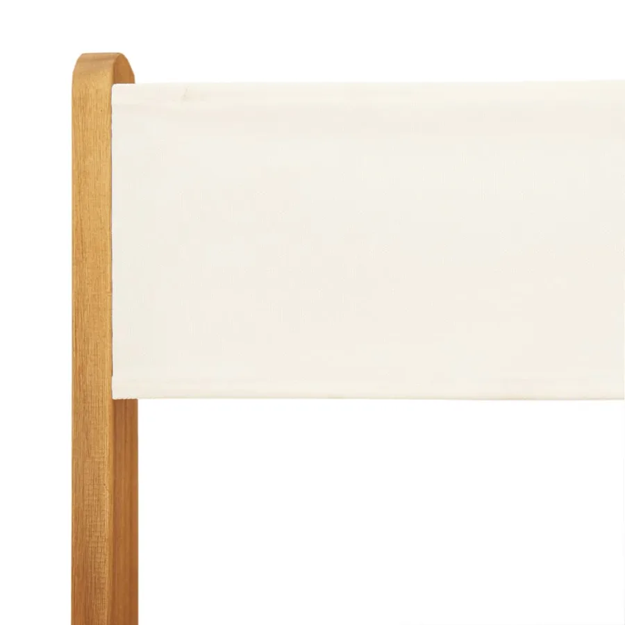 Ensemble à manger de jardin 5 pcs blanc crème tissu bois massif - 10