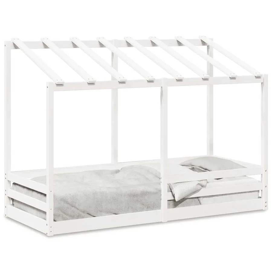 Lit pour enfants sans matelas blanc 75x190 cm bois pin massif - 2