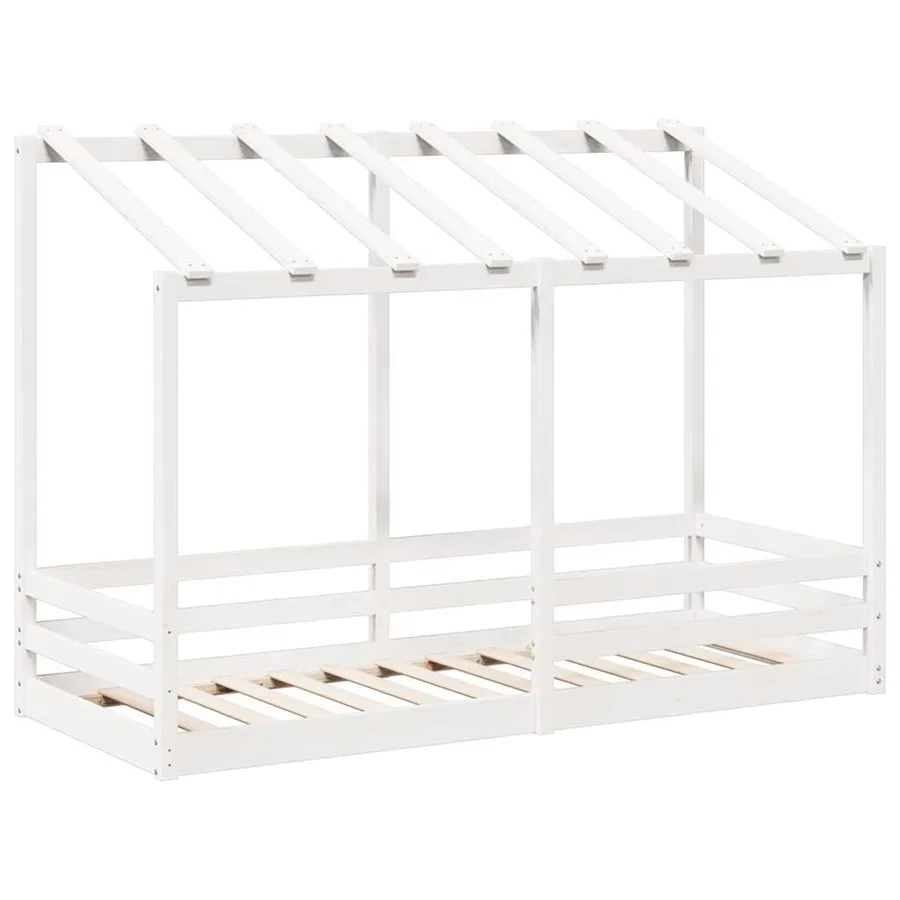 Lit pour enfants sans matelas blanc 75x190 cm bois pin massif - 3