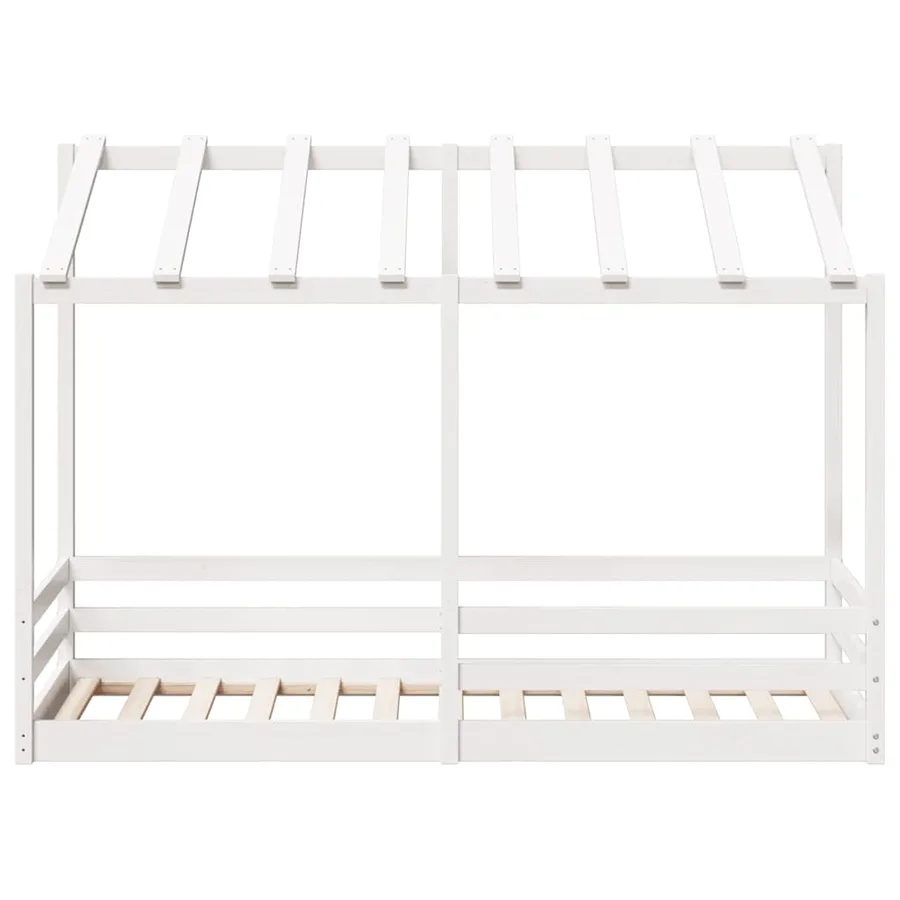 Lit pour enfants sans matelas blanc 75x190 cm bois pin massif - 4