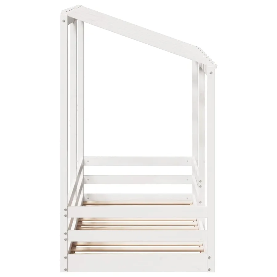 Lit pour enfants sans matelas blanc 75x190 cm bois pin massif - 5