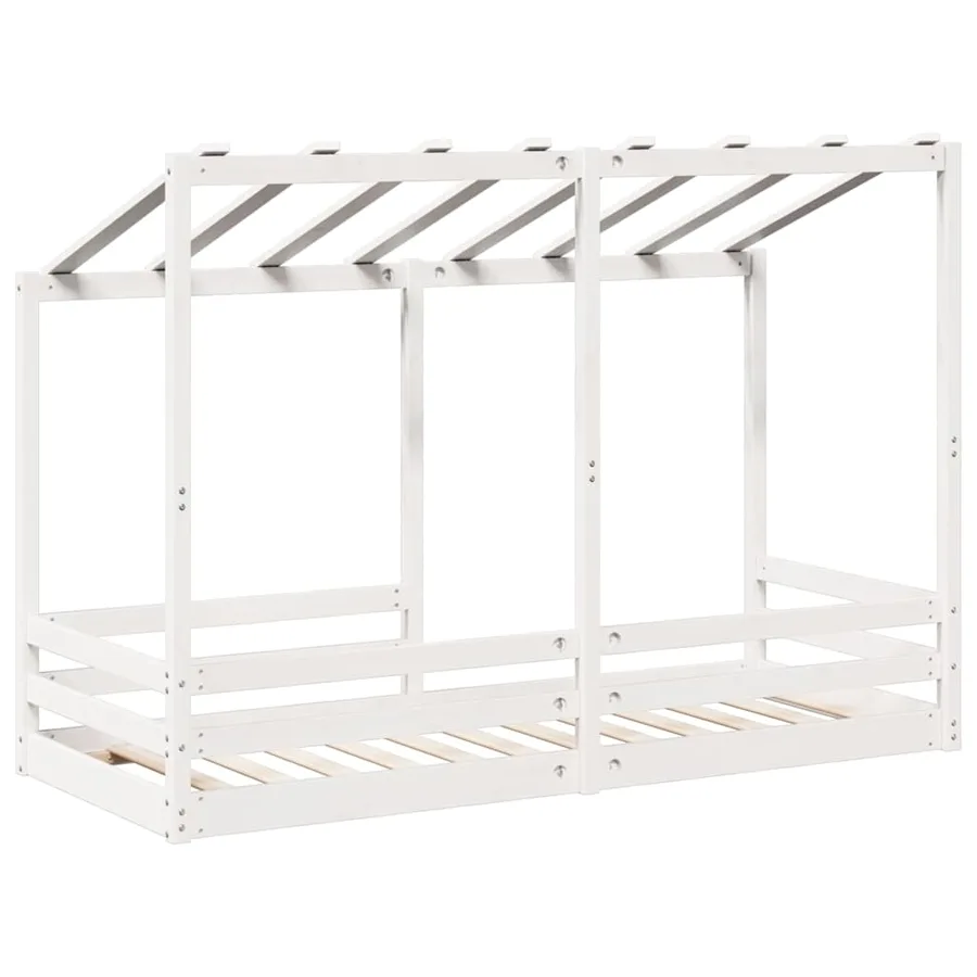 Lit pour enfants sans matelas blanc 75x190 cm bois pin massif - 6