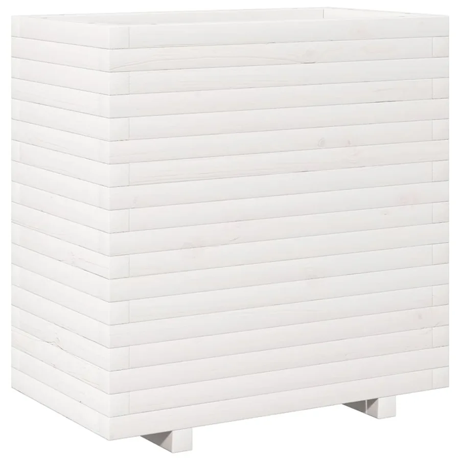 Jardinière blanc 70x40x72,5 cm bois de pin massif - 2