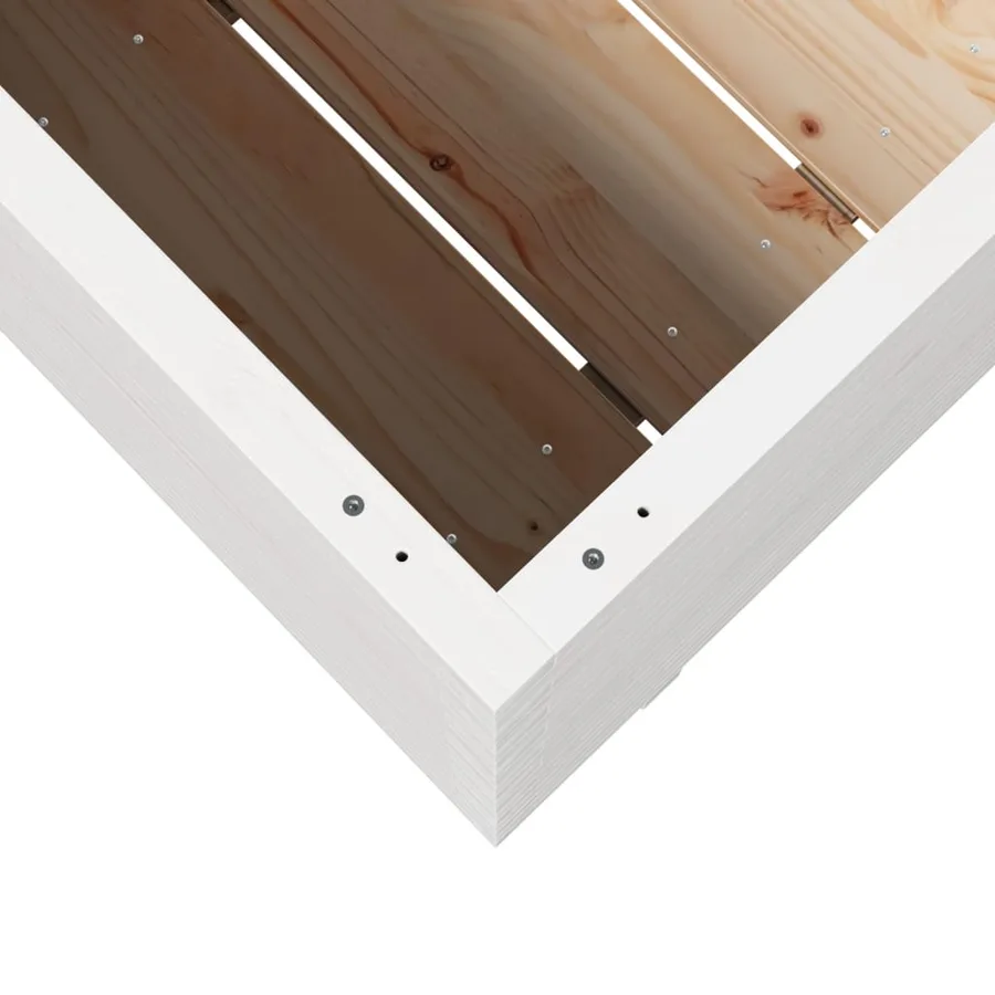 Jardinière blanc 70x40x72,5 cm bois de pin massif - 8