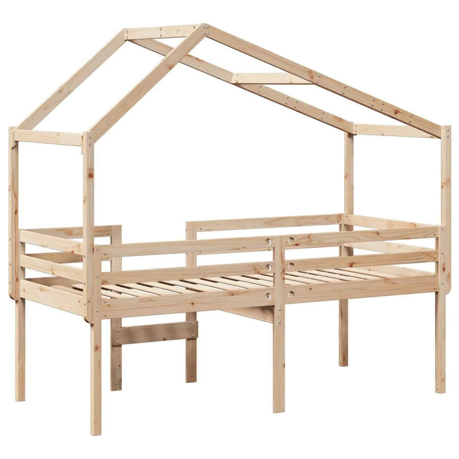 Lit haut sans matelas 80x200 cm bois de pin massif - 8