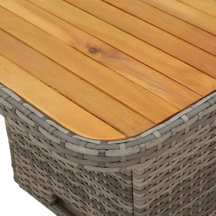 Salon de jardin 3 pcs avec coussins Gris Résine tressée - 9