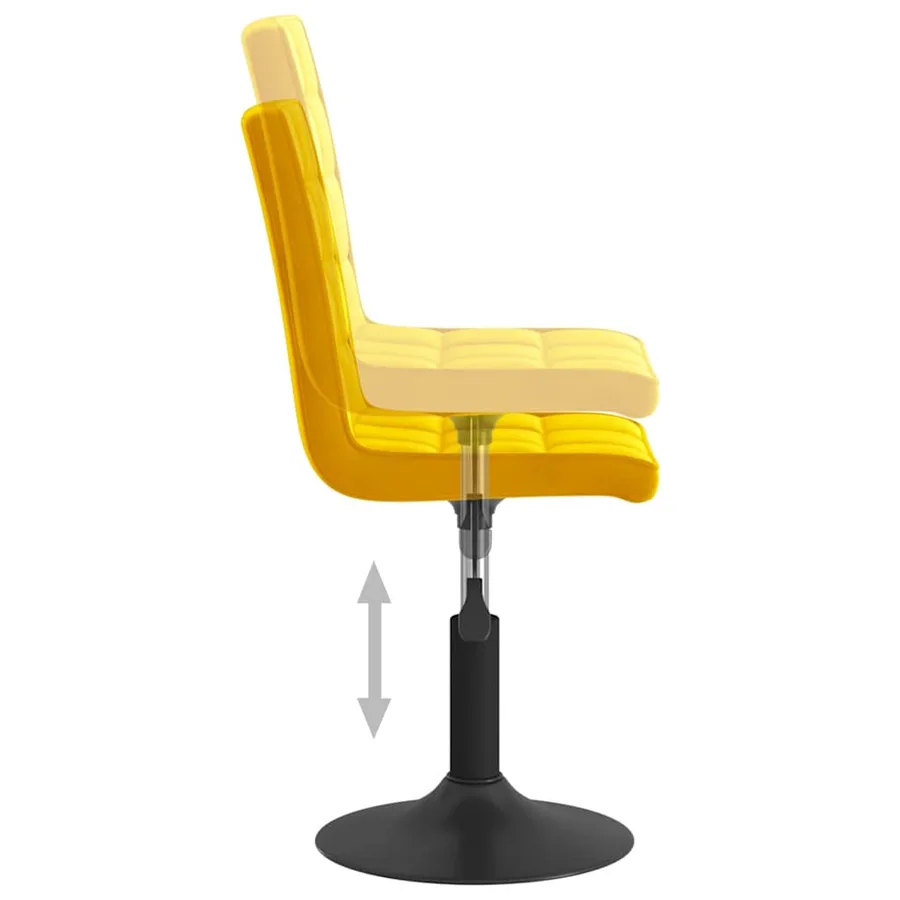 Chaises pivotantes à manger lot de 2 jaune moutarde velours - 7
