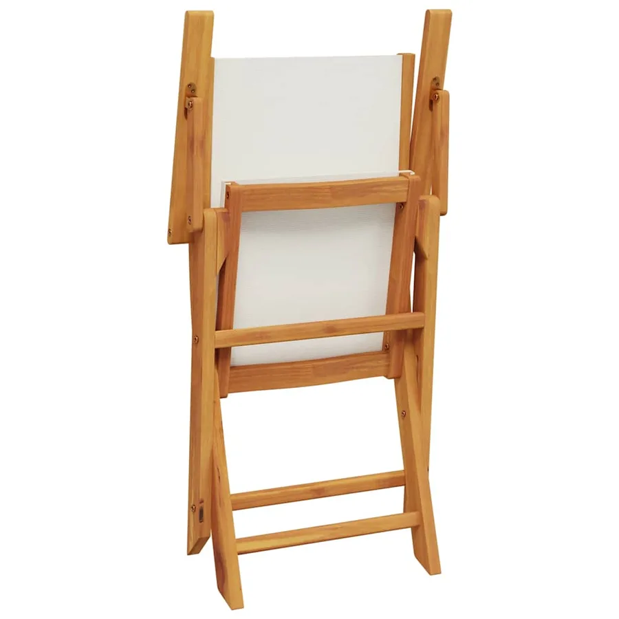 Ensemble à manger de jardin 7 pcs blanc crème tissu bois massif - 7