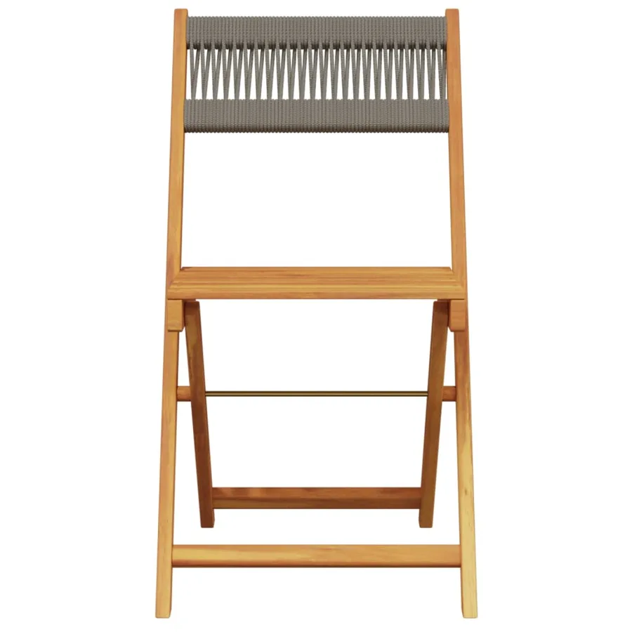 Chaises de jardin pliables lot de 8 gris bois d'acacia massif - 4