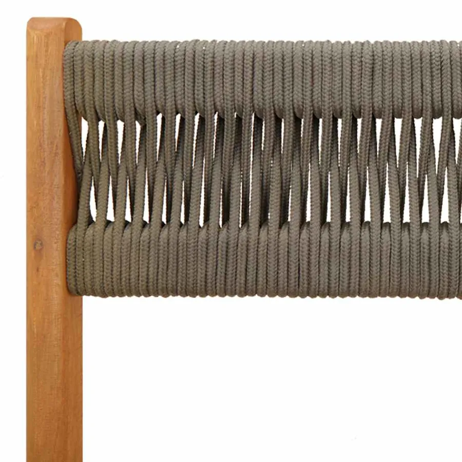 Ensemble de bistro 3 pcs gris polypropylène et bois massif - 10