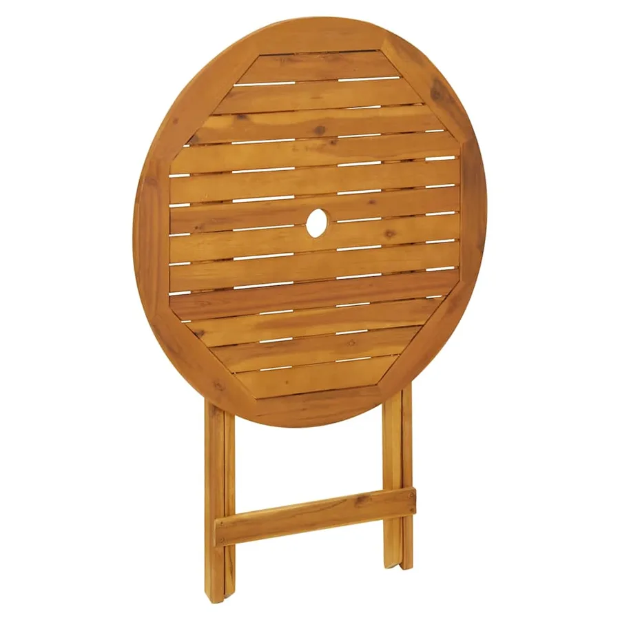 Ensemble de bistro 3 pcs gris polypropylène et bois massif - 8