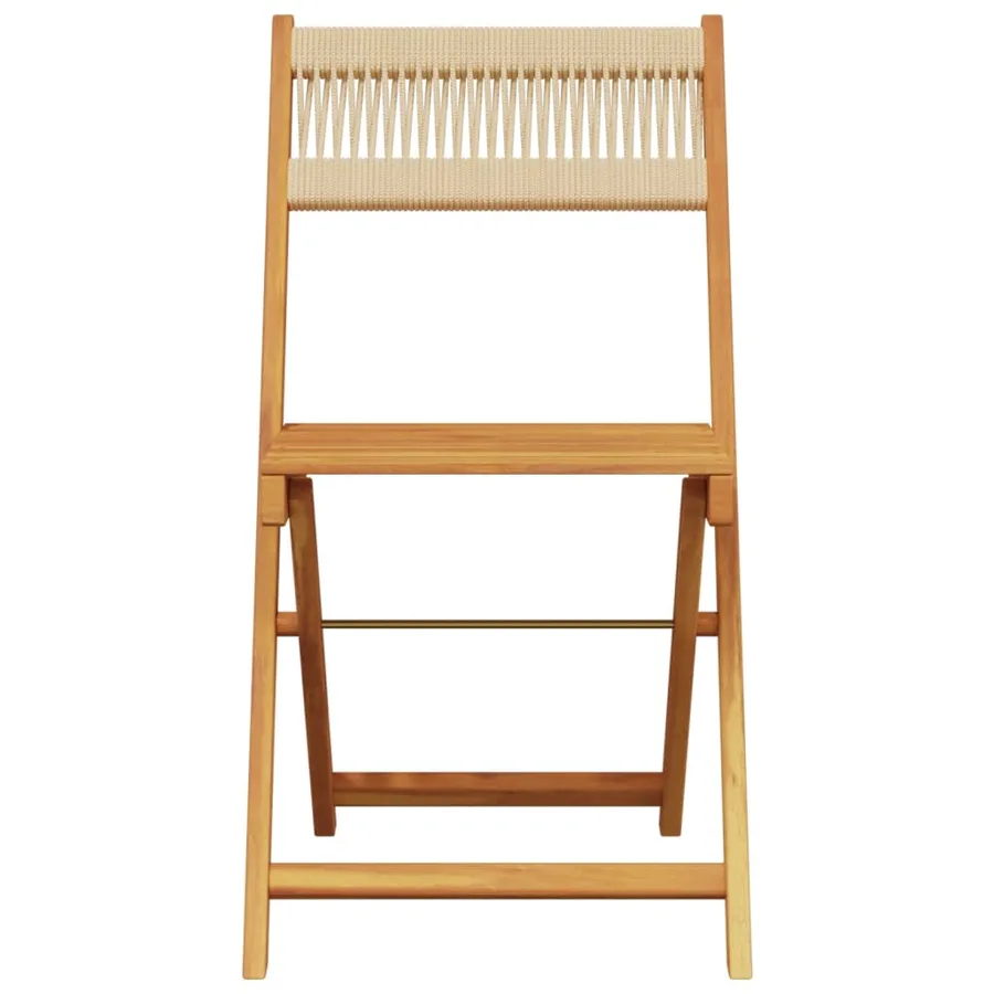 Ensemble à manger de jardin 5pcs beige polypropylène et bois - 4