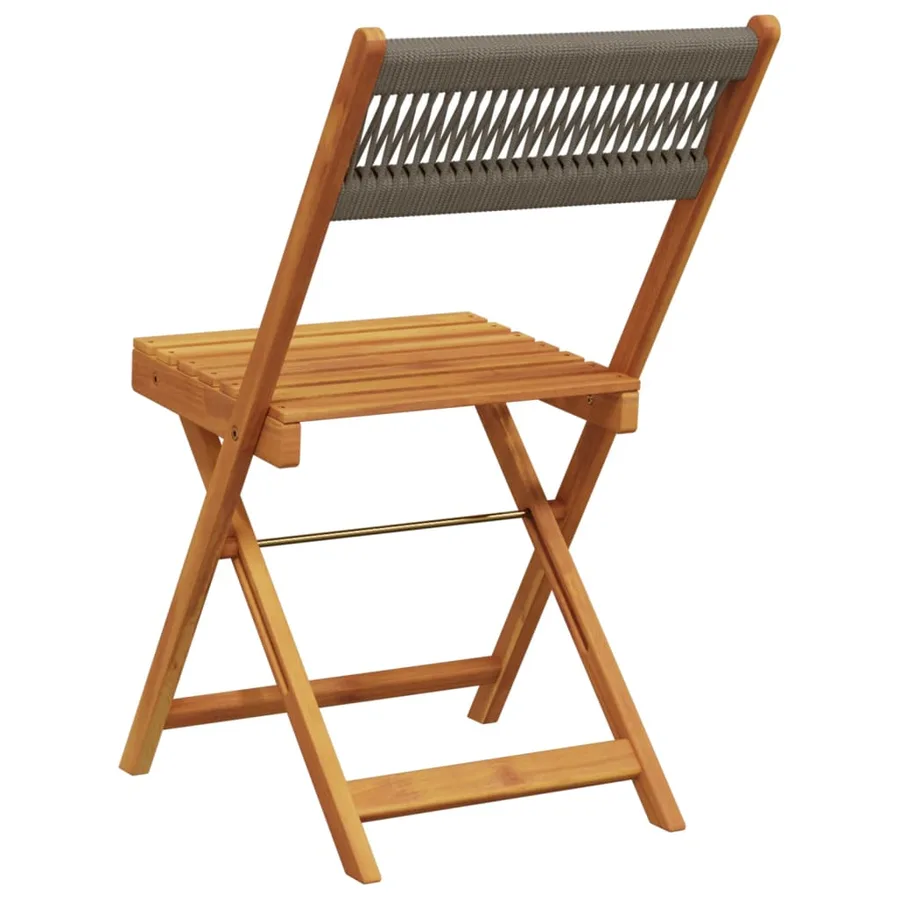 Chaises pliables de jardin 4 pcs gris bois d'acacia massif - 6