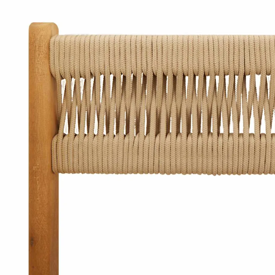 Ensemble de bistro 3 pcs beige polypropylène et bois massif - 10