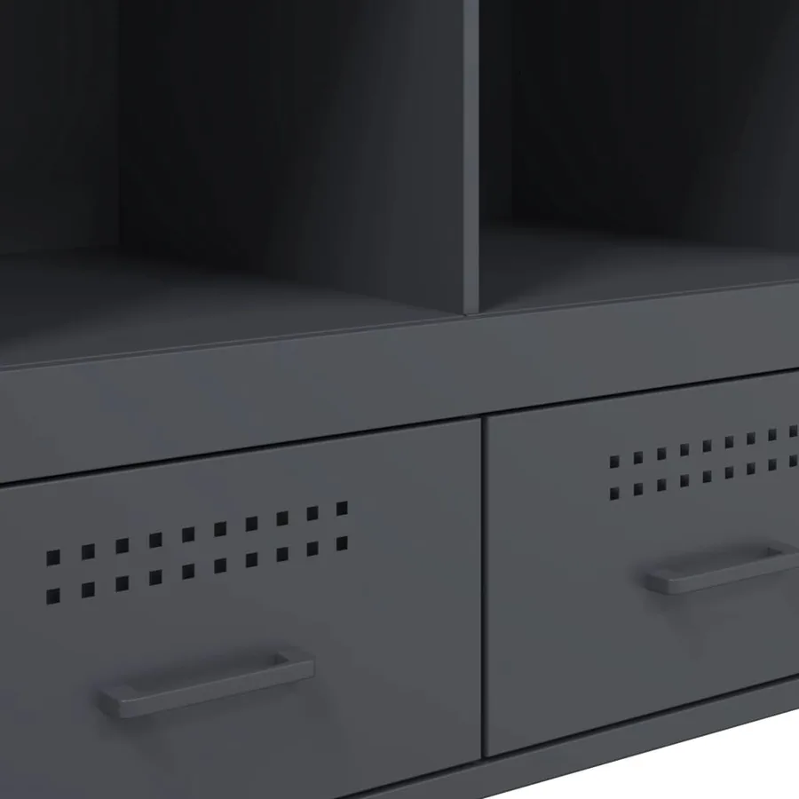 Buffet haut anthracite 68x39x101,5 cm acier - 11