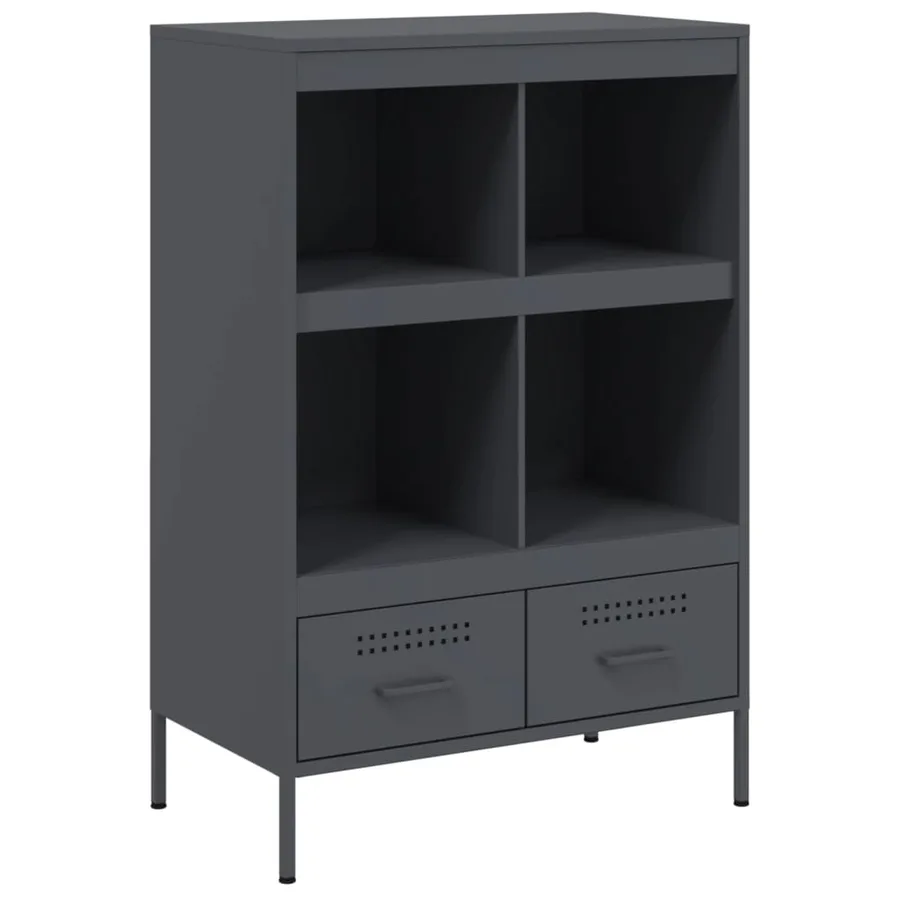 Buffet haut anthracite 68x39x101,5 cm acier - 2