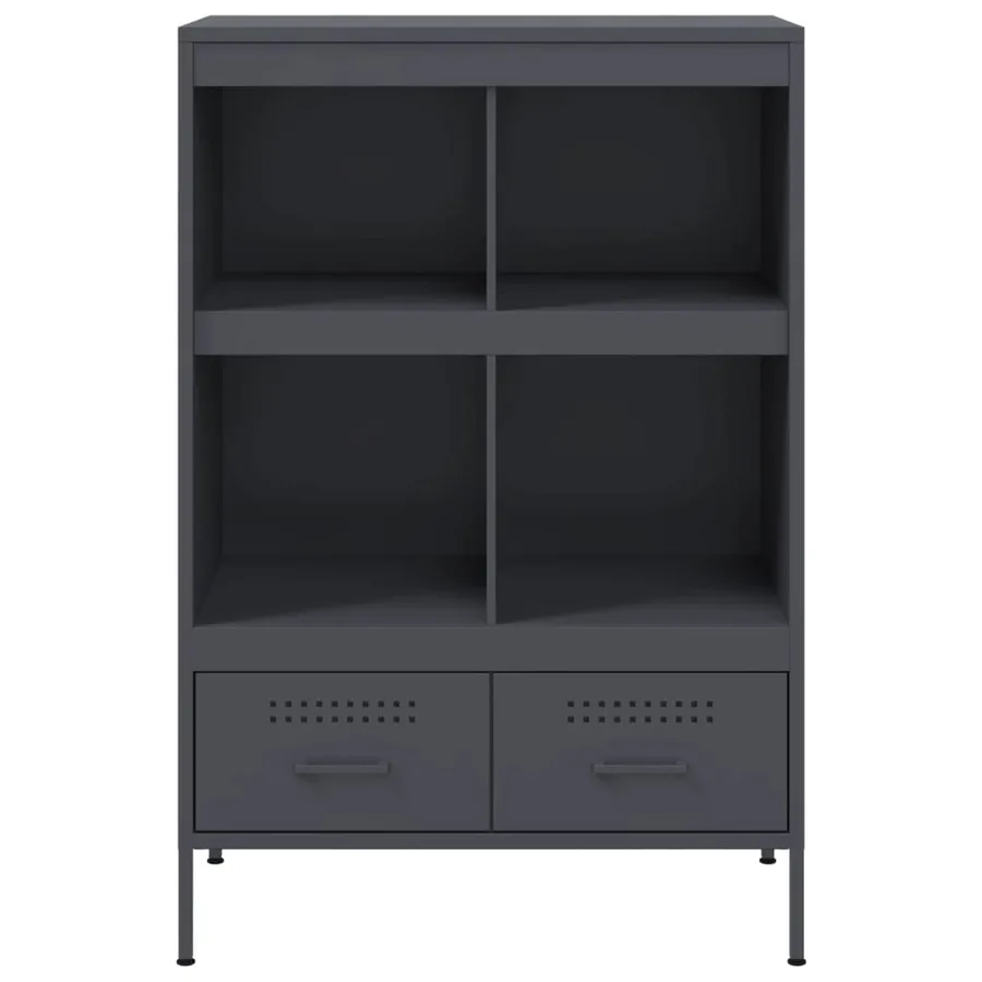 Buffet haut anthracite 68x39x101,5 cm acier - 6