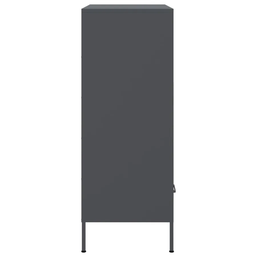 Buffet haut anthracite 68x39x101,5 cm acier - 7