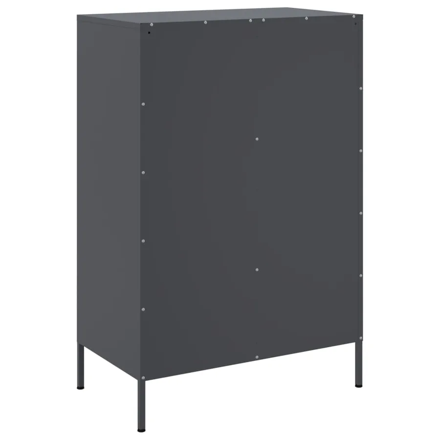 Buffet haut anthracite 68x39x101,5 cm acier - 8