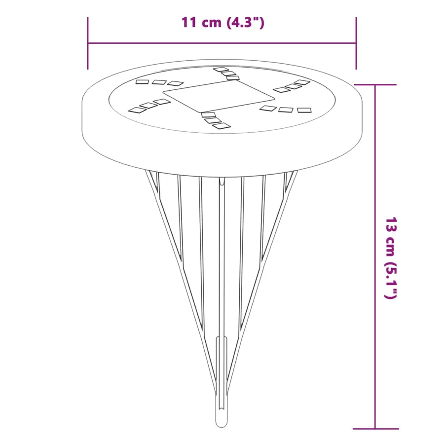 Lampes solaires de sol et piquets de sol extérieur 12 pcs - 7