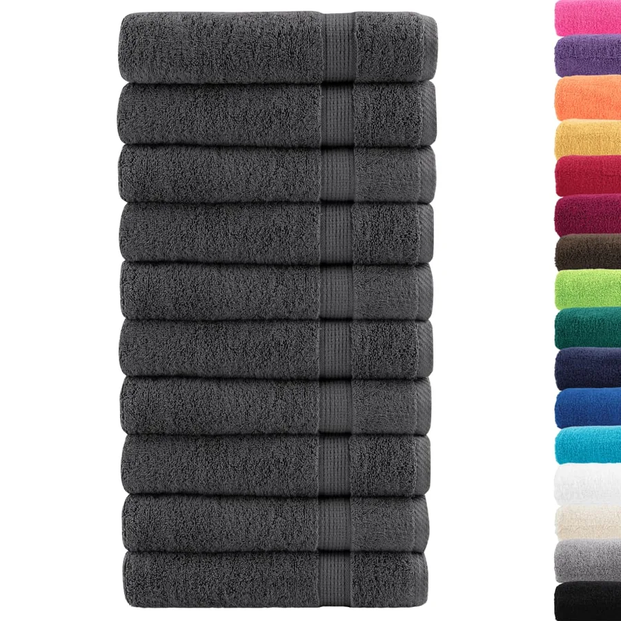 Serviettes de douche de qualité sup. SOLUND 10 pcs anthracite - 2