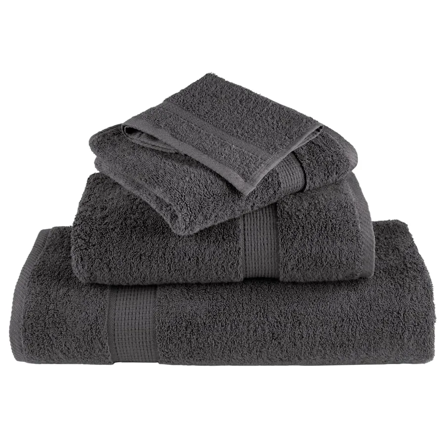 Serviettes de douche de qualité sup. SOLUND 10 pcs anthracite - 4