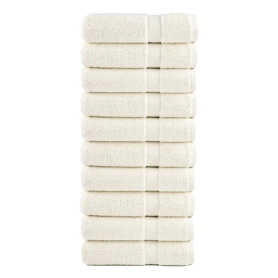 Serviettes de douche de qualité supérieure SOLUND 10 pcs crème