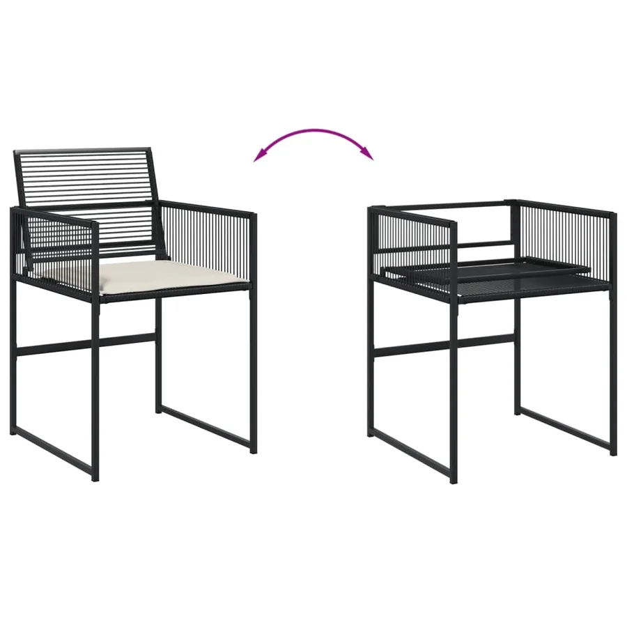 Ensemble à manger de jardin 13 pcs coussins noir résine tressée - 4