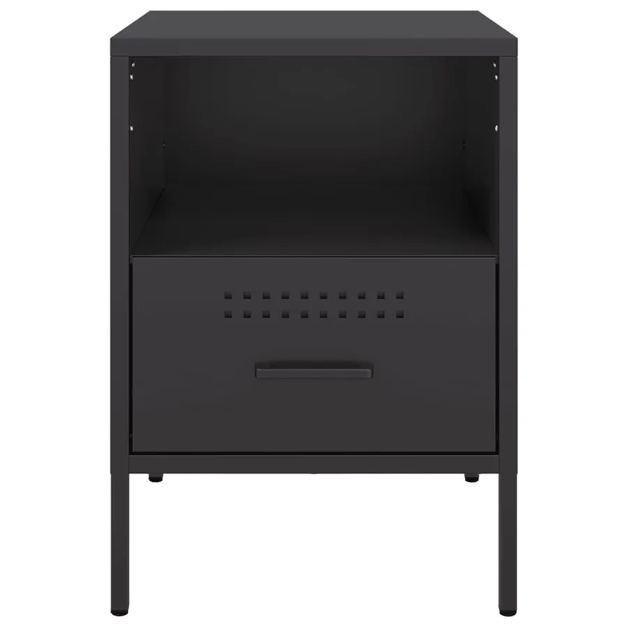 Tables de chevet 2 pcs noir 36x39x50,5 cm acier - 6