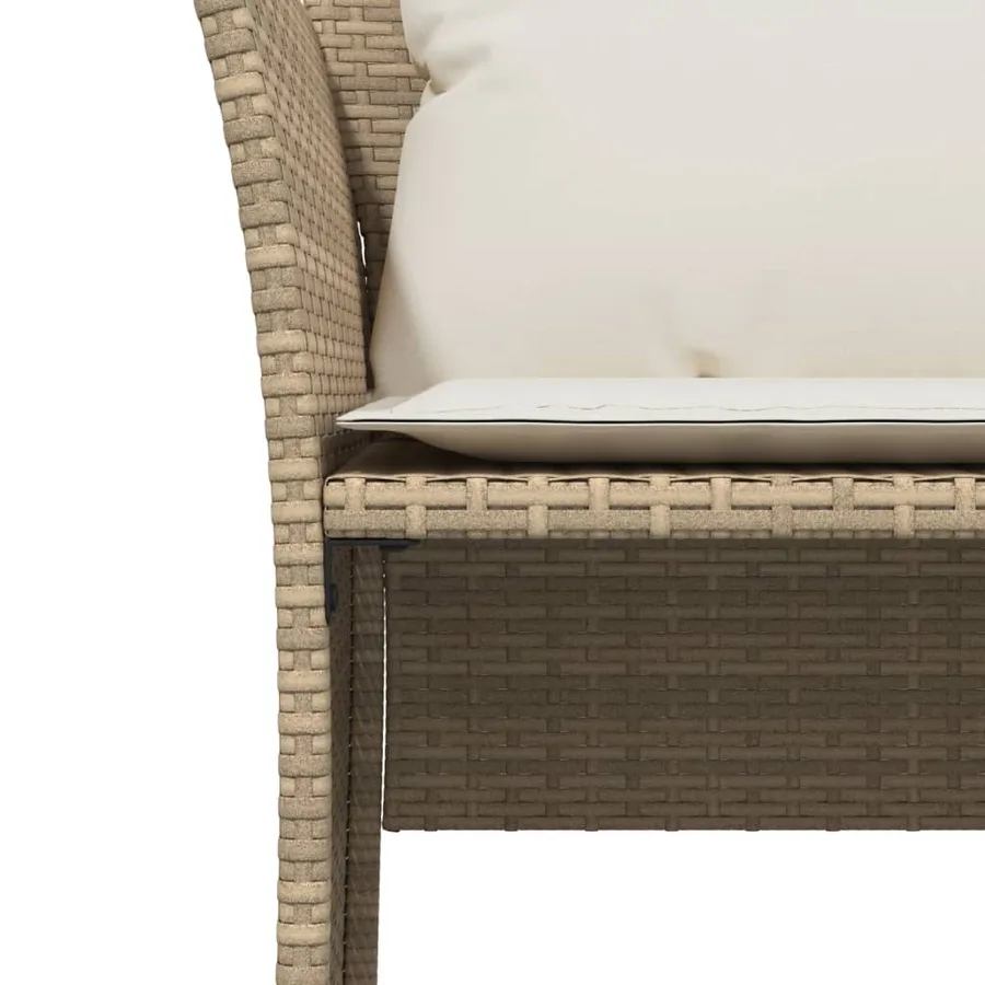 Chaise de jardin avec tabouret beige résine tressée - 9